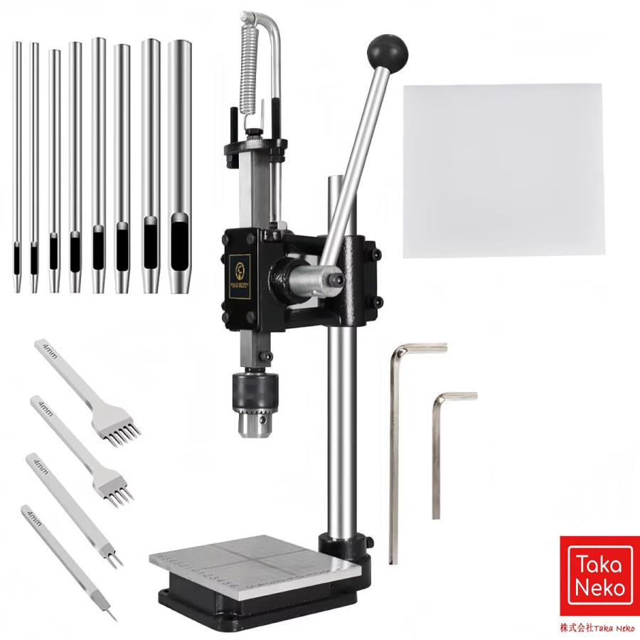 ハンドプレス 機 ハンドメイド DIY 穴あけパンチ レザークラフト ハンディプレス 穴あけ機 穴あけパンチ 穴開け 革細工 穴あけレザークラフト工具セット (15x12x 6,501円