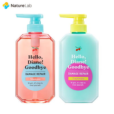 他サイト： Diane(ダイアン) シャンプー&トリートメント 【ハイダメージうるおい補修】 本体400ml×2 [ティー&ムスクの香り] ハロー ダイアン グッバイ カラーリング ブリーチ髪 保水 ツヤ まとまの商品画像