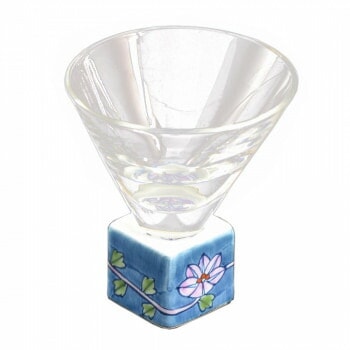 有田焼 華山窯 有田浪漫グラス SAKE GLASS 正角 外濃鉄仙唐草