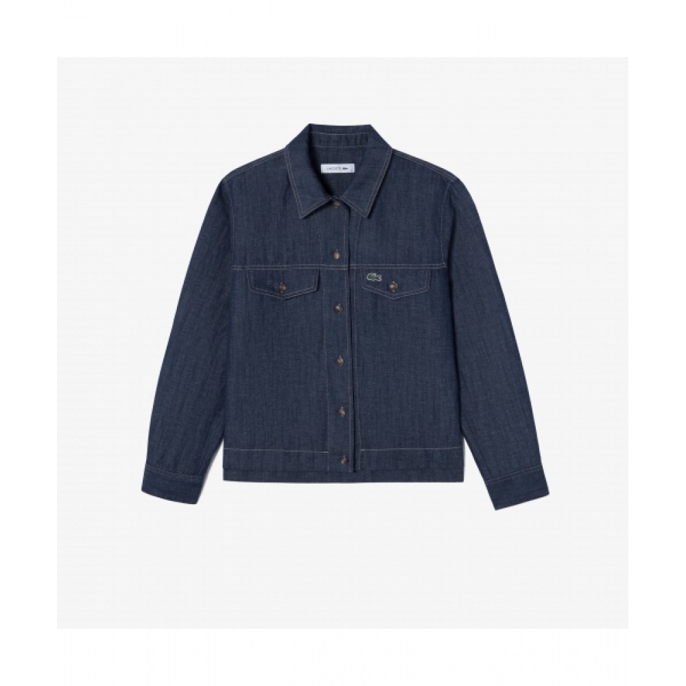 LACOSTE レディースリラックスフィットアウターシャツ [ダークブルー]