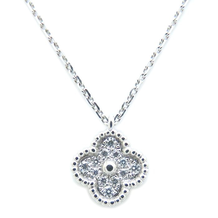 スウィート アルハンブラ ネックレス ダイヤ VCARO85900 K18WG レディース/294273【中古】