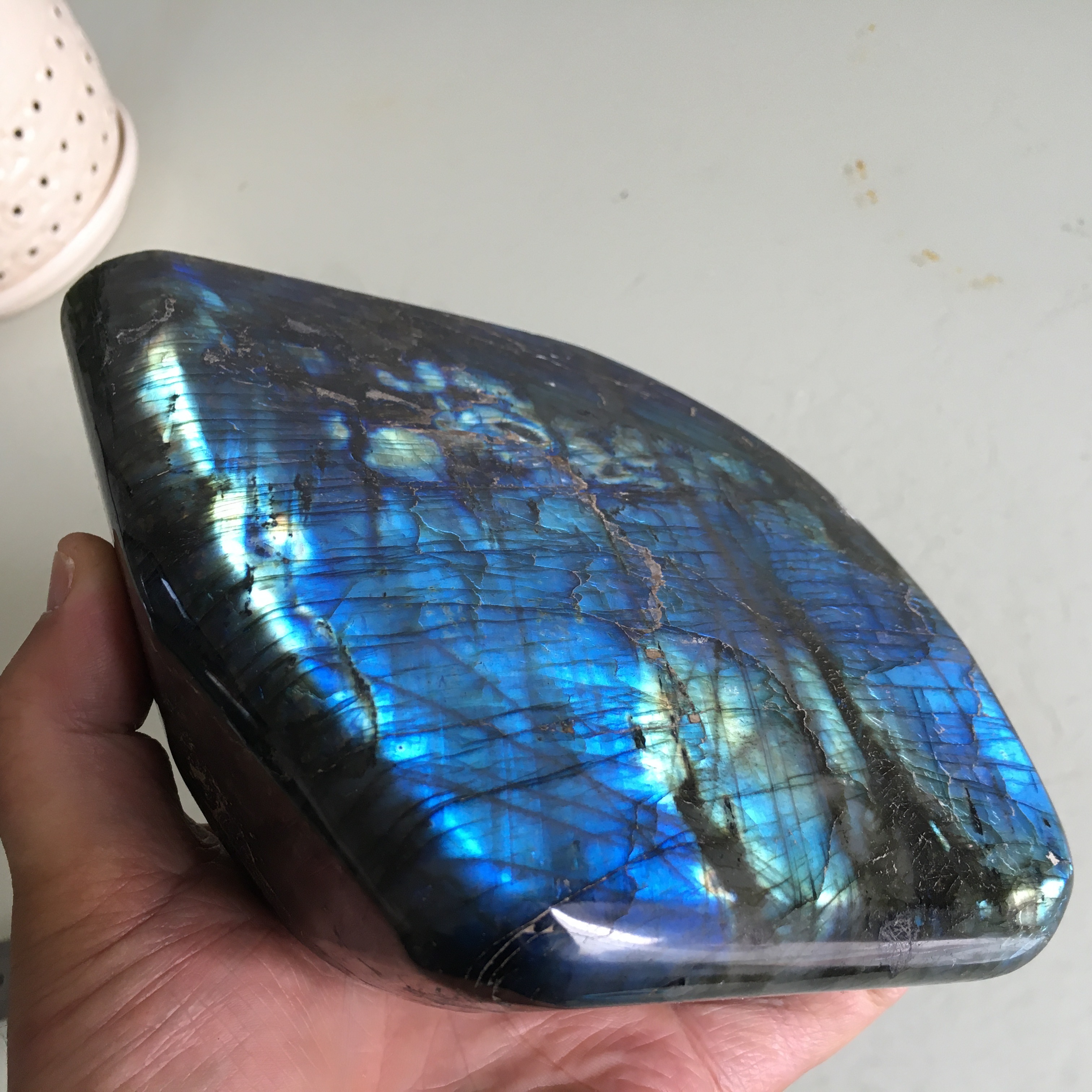 天然拉长石，天然水晶 3030g