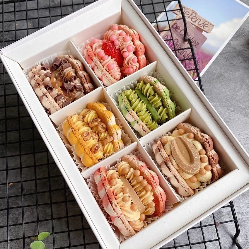 [10 アイテム] 韓国式太ったマカロン低糖カロリー食欲をそそるグルメ午後のお茶の高颜値ビスケットのデザートを挟んだネットレッドスイーツ-a01