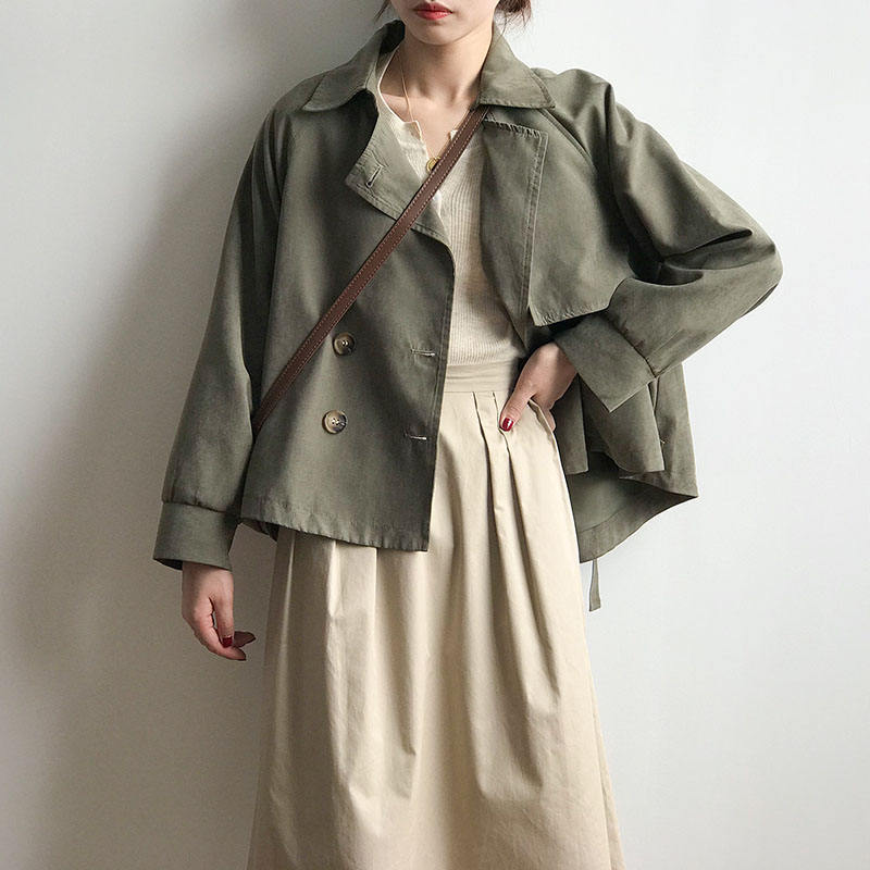 トレンチコート レディース 秋 ミドル丈 ショート丈 カジュアル きれいめ 軽い 暖かい 通勤 通学 襟付き アウター チェスターコート 無地 大きい 着痩せ ビジネス 二次会 パーティー 同窓会 卒