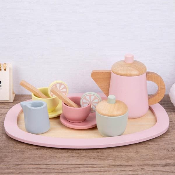 おままごとセット 木製 ティーセット おもちゃ キッチン ふり遊び お茶会 ティーポット コーヒーカップ 木のおもちゃ 知育玩具 ゲーム 子供 プレゼント