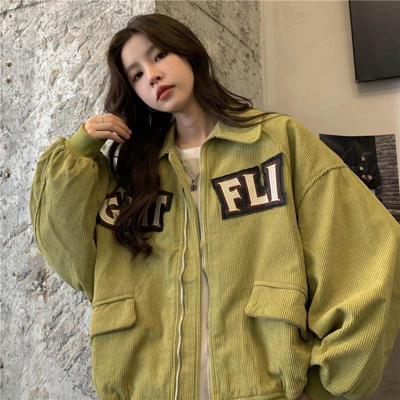 3色 コーデュロイジャケット ブルゾン ジャンパー アウター 大人可愛い カジュアル おしゃれ お洒落 かっこいい レトロ こなれ感 ラフ メンズライク 個性的 存在感 主役級 レディース 長袖 襟付