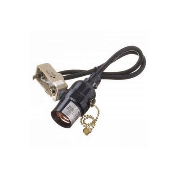(まとめ)YAZAWA コード付ソケットシーリング付プルスイッチ Y02SCSS2605BK(×5セット)