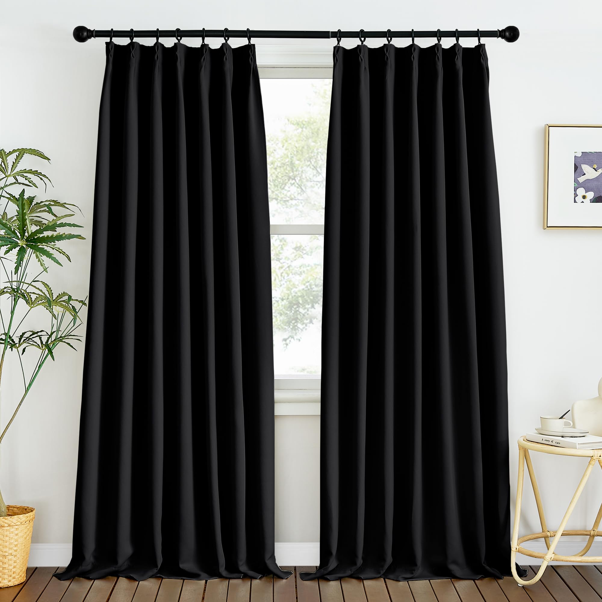 PONY DANCE 一級遮光カーテン 防音 遮光かーてん 保温 遮光 厚手 断熱 省エネ おしゃれ 冷暖房の効率アップ UVカット 部屋 寝室 ホーム飾り 幅100cm丈230cm 2枚セット ブラ
