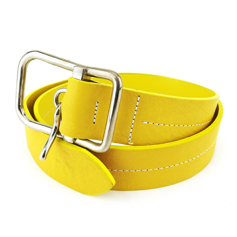 ベルト ピンバックル ドルガバ イエロー シルバー レディース 中古