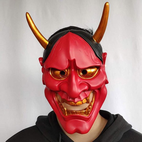 マスク 仮面 お面 コスプレ ハロウィン コスチューム はんにゃ 般若 鬼 おに ハロウィーン halloween 復活祭 パーティー イベント お化け屋敷 忘年会 怖い 赤 白 樹脂 お祭り 節分