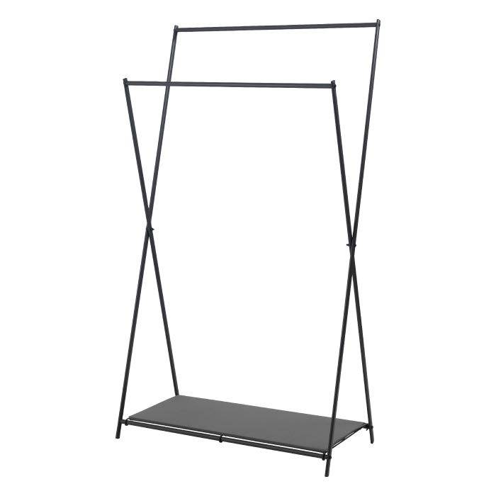 組立式ハンガーラック 2列 フォールディングハンガー 部屋干しラック 物干しラック ポール 2本 2段 陰干し 折りたたみ 収納 スチール 物干し 室内 小物収納 コンパクト 軽 6,029円