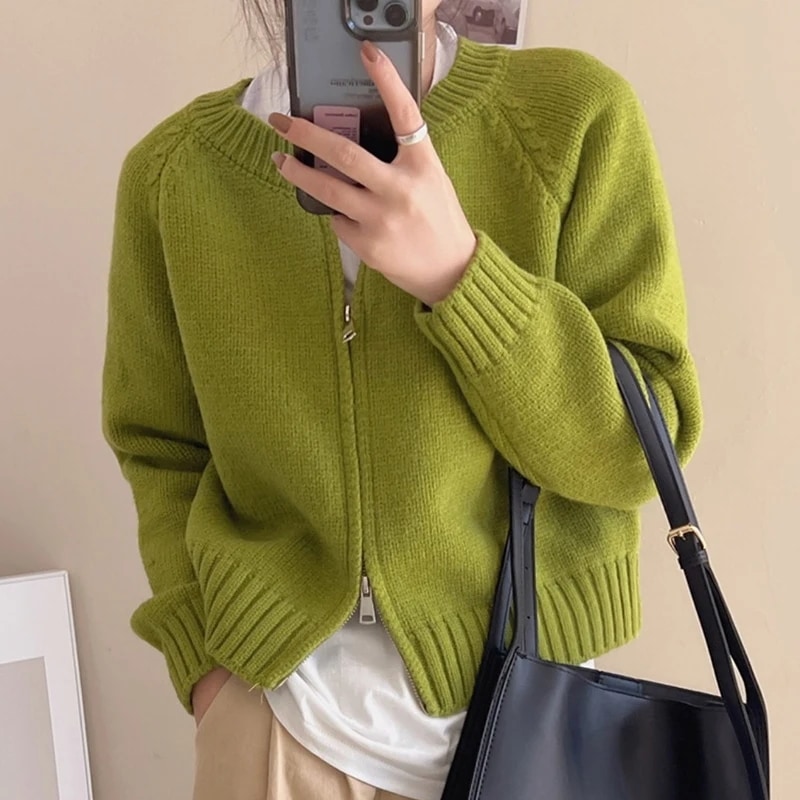 Heliar-女性の長袖ニットカーディガン,ラウンドカラーのセーター,カジュアルなナイトウェア,オフィスのアウターウェア,秋冬 - 200000345