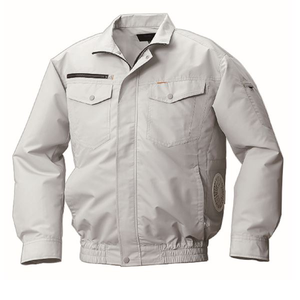 KU92030 空調服 綿/ポリ混紡 横ファン 服のみ シルバー 5L