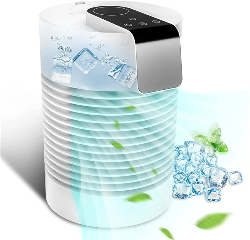冷風扇 卓上 冷風機 扇風機 ミ熱中症と暑さ対策 製氷皿付ニクーラー 卓上クーラー 一台三役 送風 加湿 冷却 水冷エアコン スポットクーラー 小型 クーラー ポータブルクーラー ー 六つのモード切替