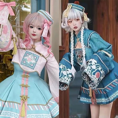 大人気 ハロウィン コスプレ ロリータ キョンシー服 かわいい JSKスカート 人気 コスプレ 仮