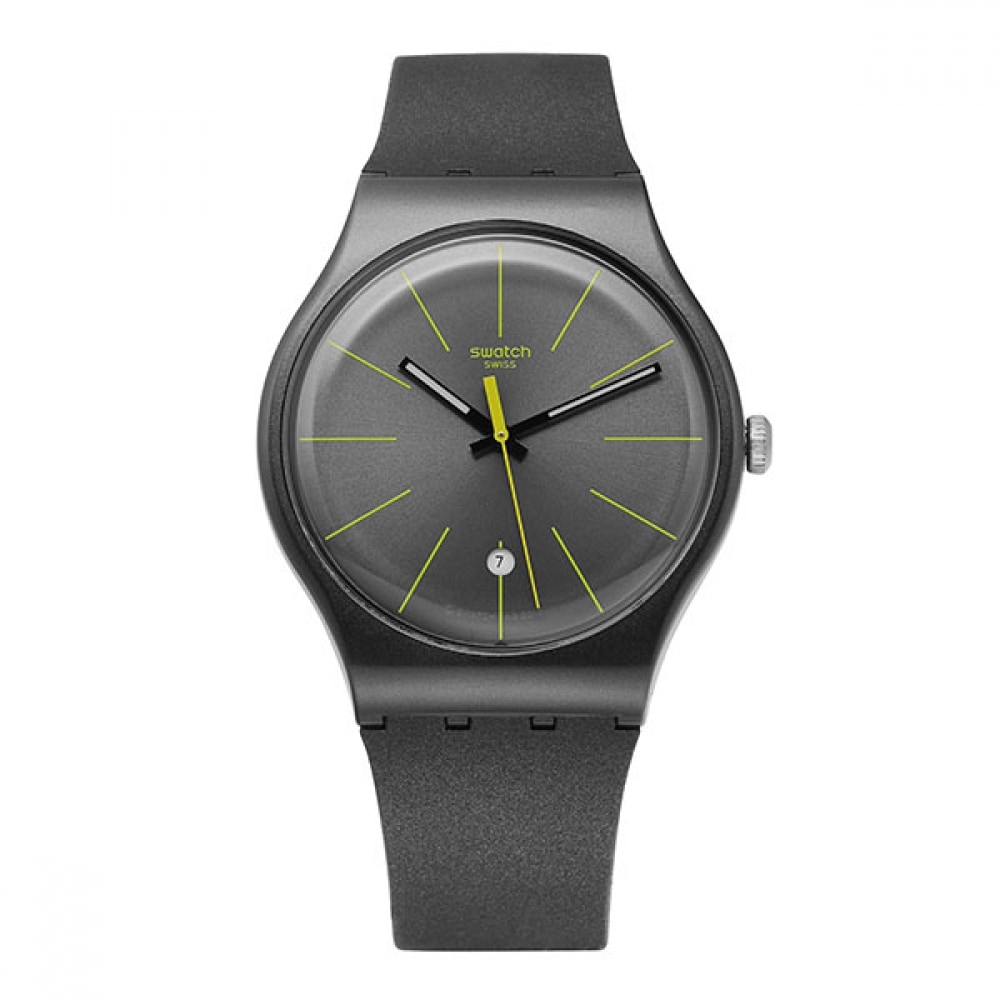 Swatch SUOB404 エッセンシャルチャコールグレージングメンズウレタン腕時計