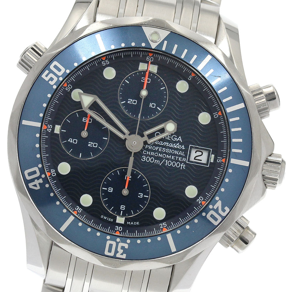 オメガ OMEGA 2599.80 シーマスター300 デイト クロノグラフ 自動巻き メンズ 良品 保証書付き_912770【中古】