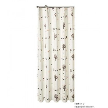 Arie(アーリエ) ネコタン カーテン 2枚組 100×200cm OR 725567000200075