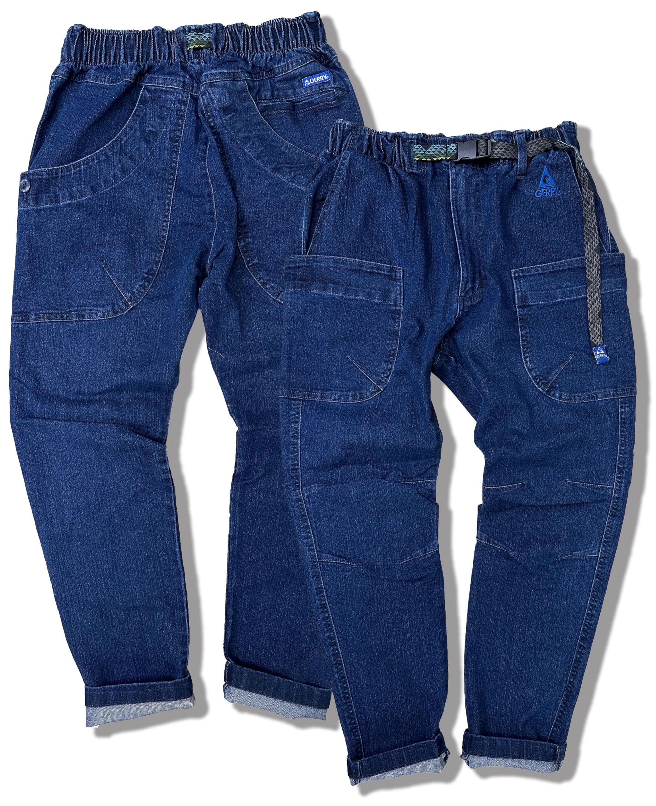即日発送 [Gerry] ジェリー ギアパンツ クライミングパンツ ストレッチ デニム チノパン テーパード パンツ メンズ キャンプパンツ (XL, 65ブルー)