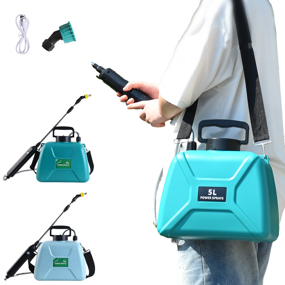電動噴霧器 5L 充電式 リチウムイオンバッテリー内蔵 軽量 除草剤 害虫駆除 農薬 消毒 除草 肥料 散水 家庭用 洗車用