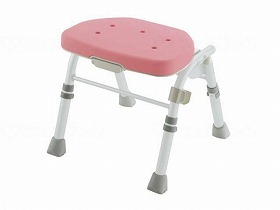 折りたたみシャワーチェアM型背なし ピンク 47741