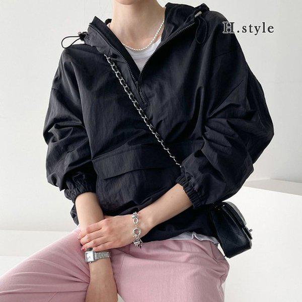 HスタイルOTウディアノラックフード/春の新作/ジャケット/JK/ジャンパー/コート/野暮/サファリ/アウター/季節の変わり目