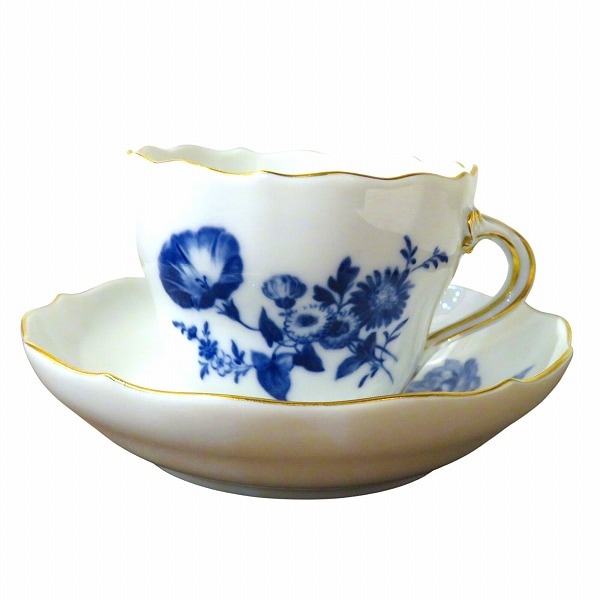 マイセン ブルーフラワー 金彩 デミタス カップ ソーサー 食器 ユニセックス 【中古】