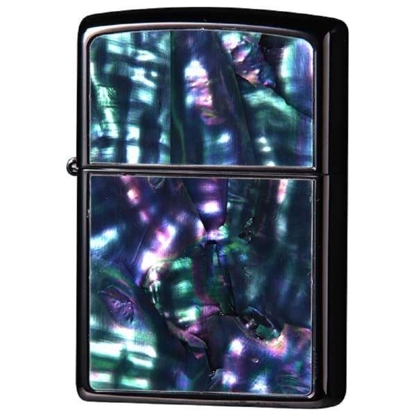 ZIPPO(ジッポー) ライター 貝貼り ロゴ ブラックニッケルメッキ 2BK-ZSHELL