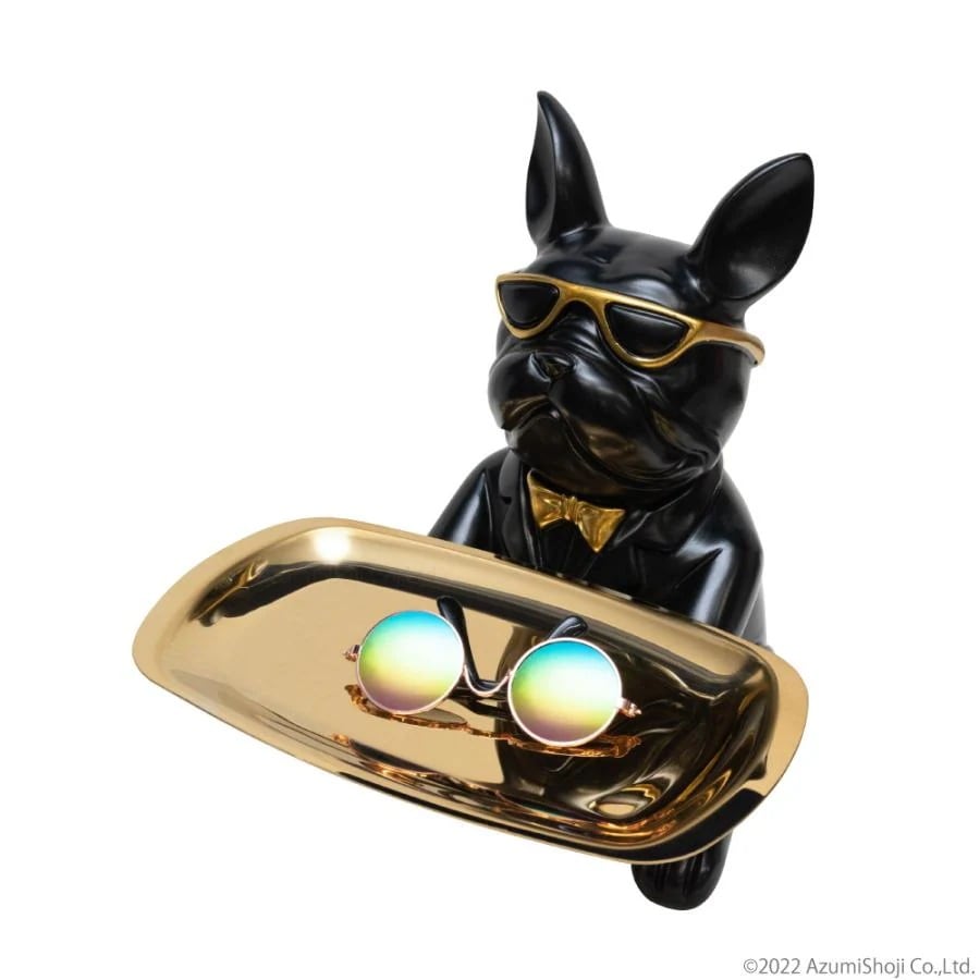 【即納】犬のキートレー ブラック キーホルダー 玄関収納 ホルダー メタルトレー 時計収納 携帯 メガネ カード 小物収納 玄関 鍵収納 ディスプレイ エーアイテム