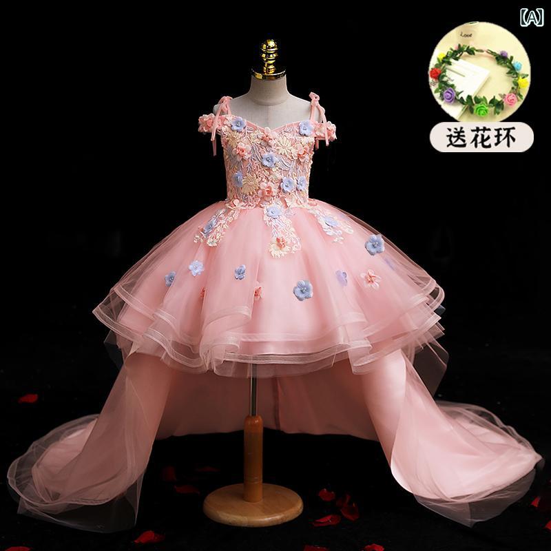 フラワーガール ドレス キッズ ジュニア ファッション 女の子 子供服 ガール 豪華感 かわいい プリンセス イベント 結婚式 パーティー 衣装 発表会 誕生会