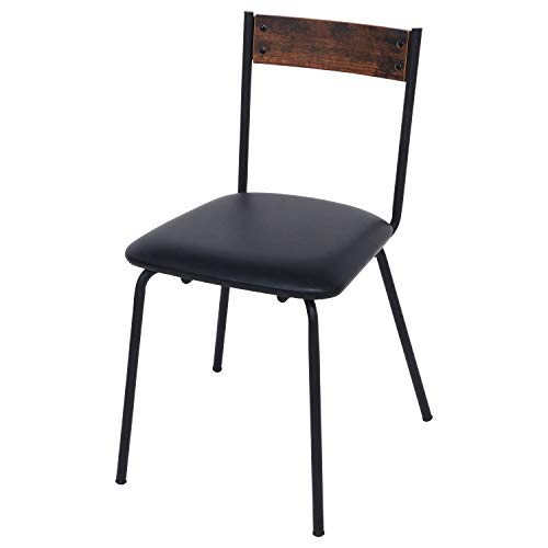 不二貿易 ダイニングチェア 座面高さ45cm ブラック ヴィンテージ風 クッション ナビア 1466