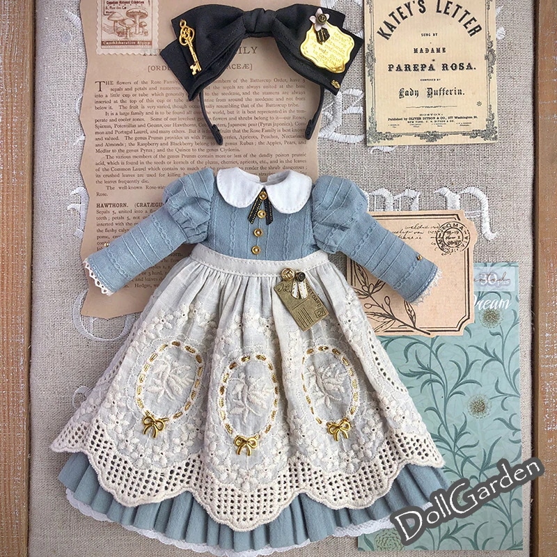 BJD 1/6 ドール服 可愛い yosd洋服 『手紙』 ワンピースセット カチューシャ 手つくり 幼SDサイズ球体関節人形用衣装セット ドールウェア