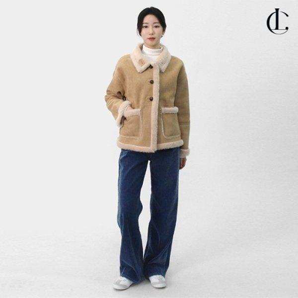 女性の冬のカジュアルなフェイクムートンジャケット LNNT014