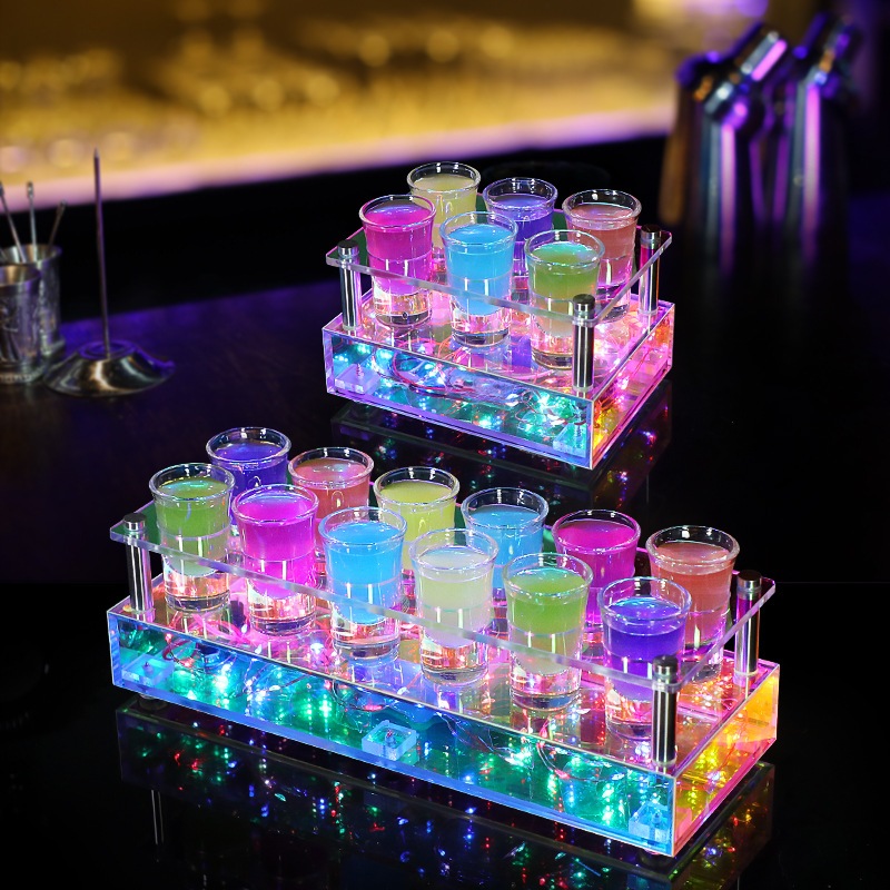 バーを輝くカクテルブレットカップワインゲームカップホルダー充電led Starry Sky Corylic Ktv Wineスタンド