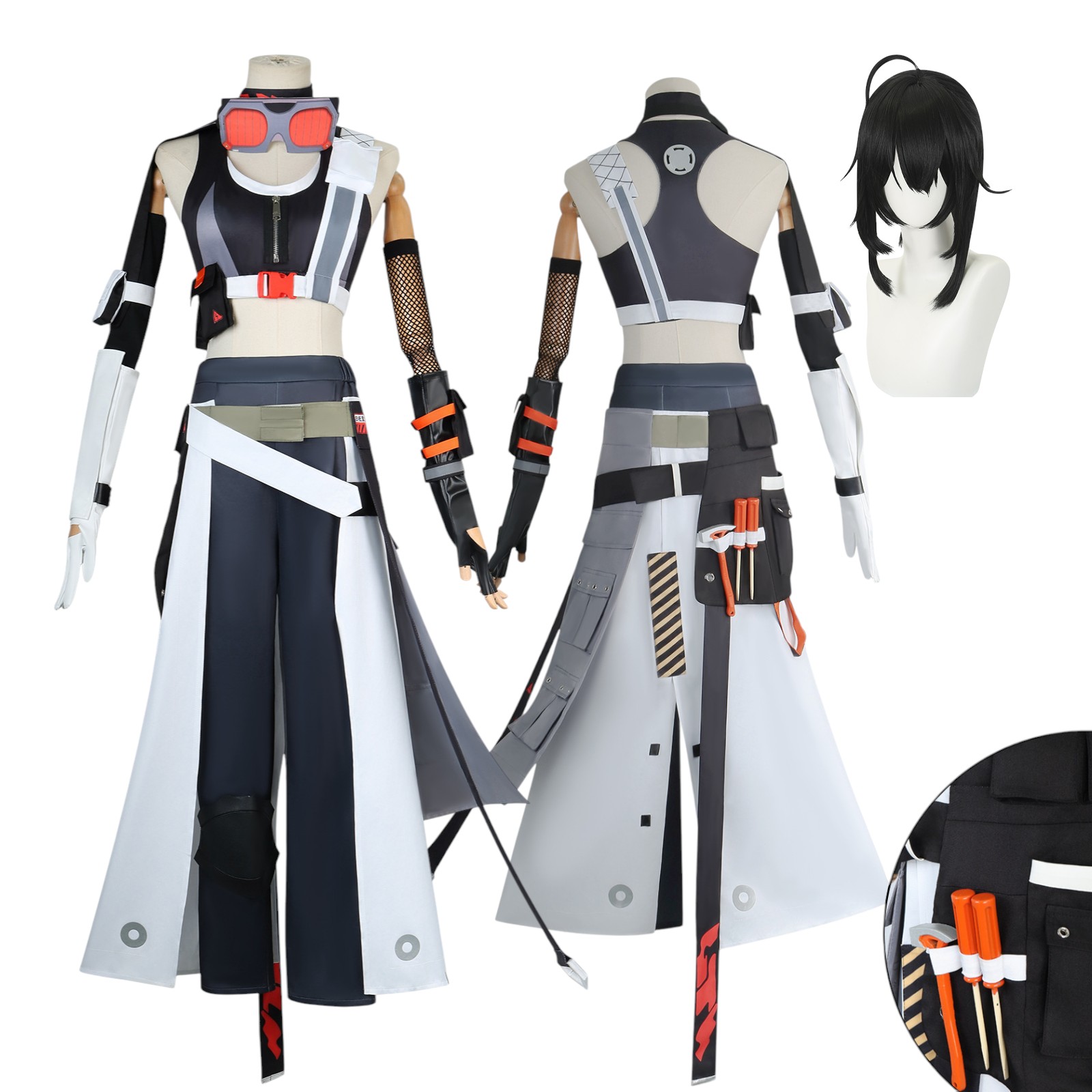 Monenjoy コスチューム ゼンゼロ/ZZZ 白祇重工 レース・ハワード コスプレ衣装 舞台衣装　イベント　仮装　 ゼンゼログレース ウィッグ＋靴追加購入可能　ハロウィン　衣装