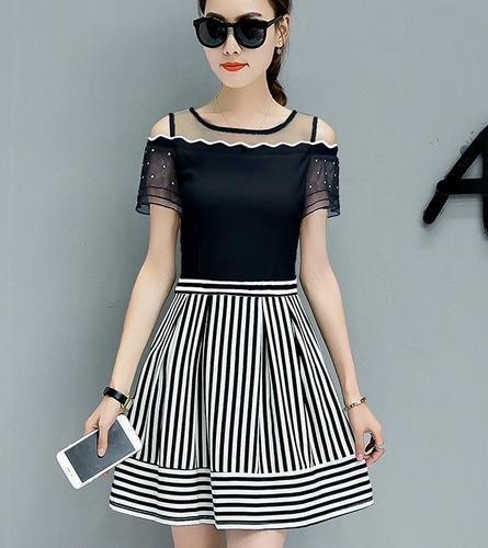 1376.シースルーストラップワンピース（ブラック）2019 春夏 sale カジュアル ガーリー 可愛い ランチ 女子会 通学