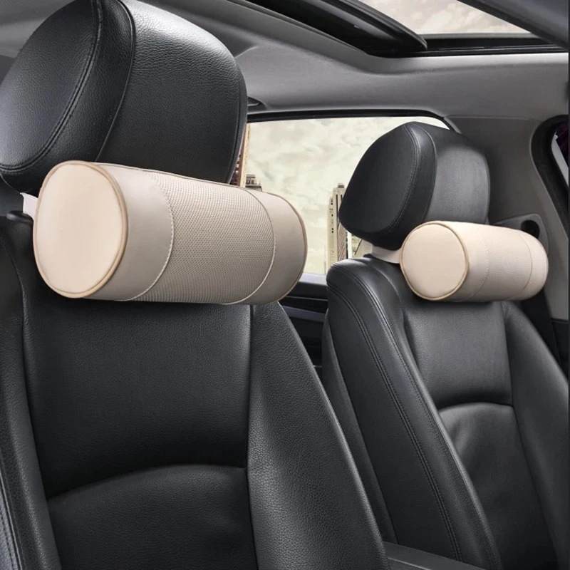 納期21日革製の車の枕カバー,穴付きの革製シート,車の首用,オフィスチェア,BMW用,1個