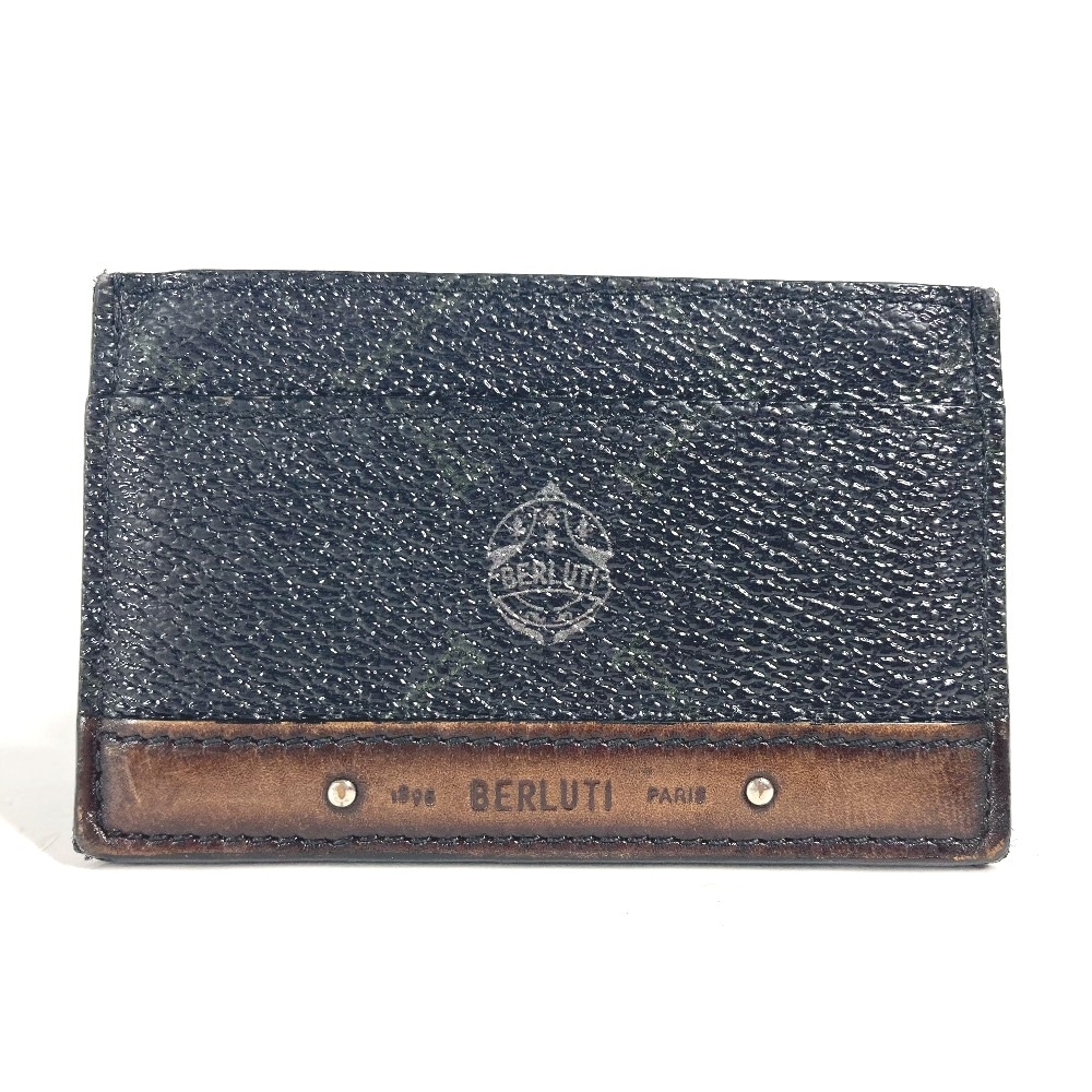 Berluti ベルルッティ カードケース ロゴ 名刺入れ パスケース レザー/PVC ブラック