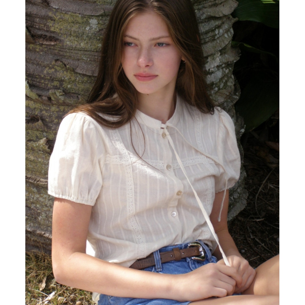 レターフロムムーンモナタレースリボンブラウス (クリーム) 10,300円