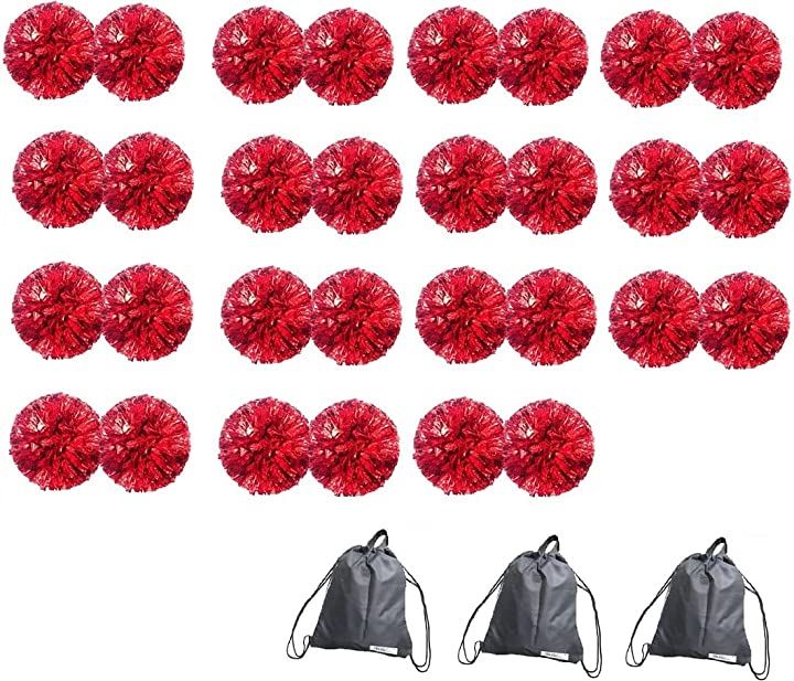 SWAANBELLE ポンポン チア ダンス チアリーダー キッズ 運動会 応援セット( レッド30個)