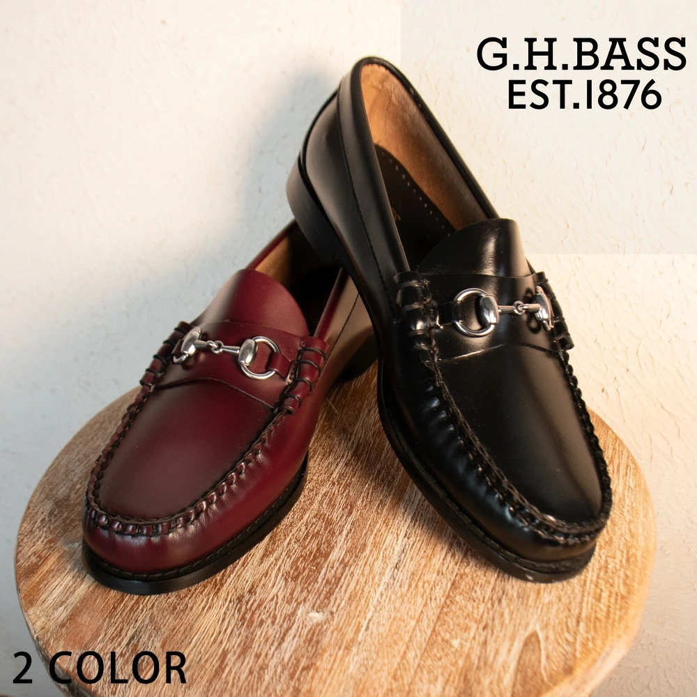 G.H.バス リンカーン ローファー メンズ モックビットローファー 革靴 Dワイズ EEワイズ ブラック ワイン 黒 茶 G.H BASS LINCOLN 【lincoln-d】