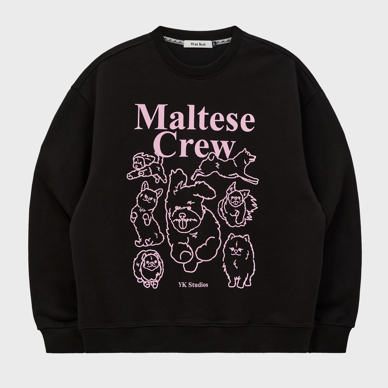Maltese Crew Line Graphic Sweatshirt BLACK