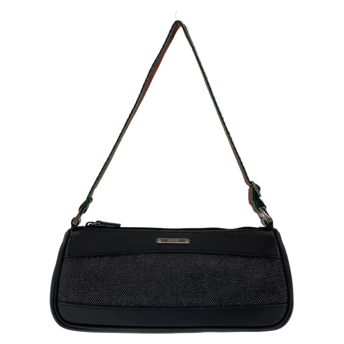 美品 シェリーライン ブラック シルバー金具 キャンバス/レザー 92320 ハンドバッグ アクセサリーポーチ レディース 504762