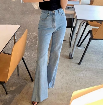 パンツ ボトムス フレアパンツ Gパン ロング ファスナー ポケット ハイウエスト デニム ブルーデニム カラーデニム 大人可愛い シンプル カジュアル 上品 おしゃれ かっこいい エスニック