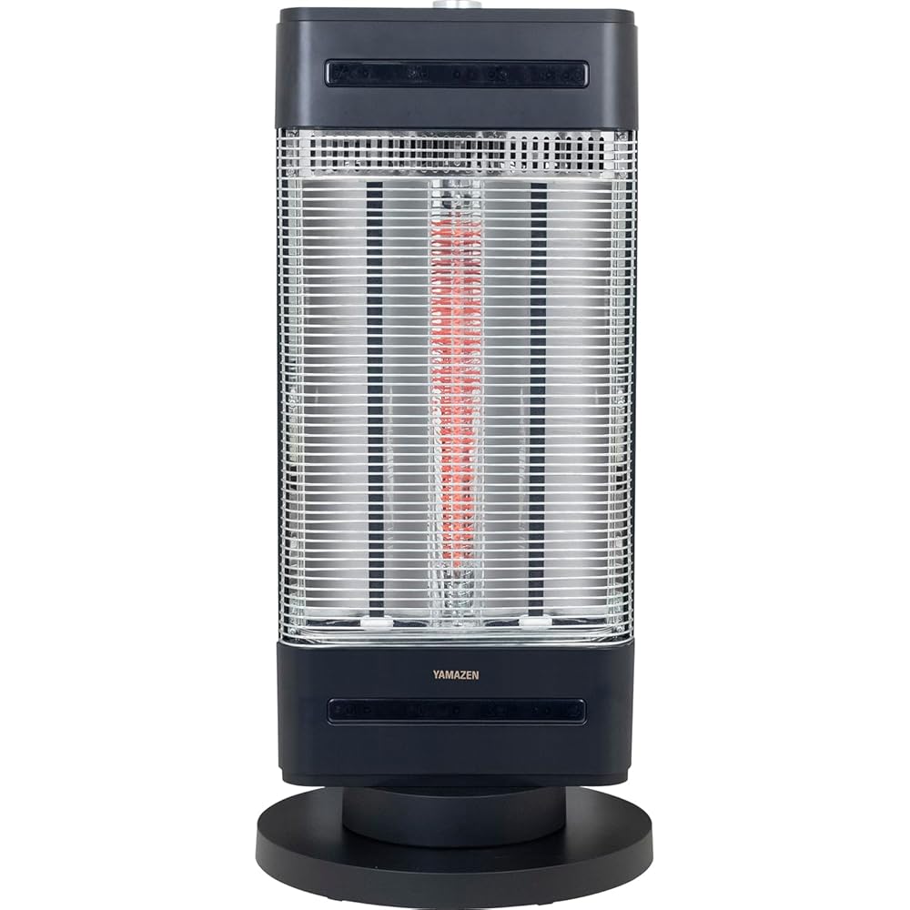 [山善] 速暖 カーボンヒーター + 遠赤外線 自動首振り 出力切替10段階 障害物センサー チャイルドロック 切タイマー ブラック DBC-SVM12(AB)