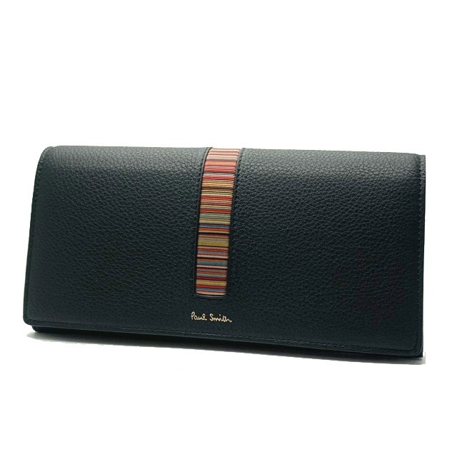 Paul Smith M1A-5078X-AMUWEX-BK ポールスミス 二折長財布小銭入付 カーフレザー　ブラック×マルチカラー