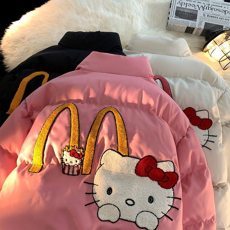 アメリカ 暖かくし かわいい ネットレッド ゆったり カジュアル ダウンコート 冬 HelloKitty レディース ヴィンテージ 中綿ジャケット