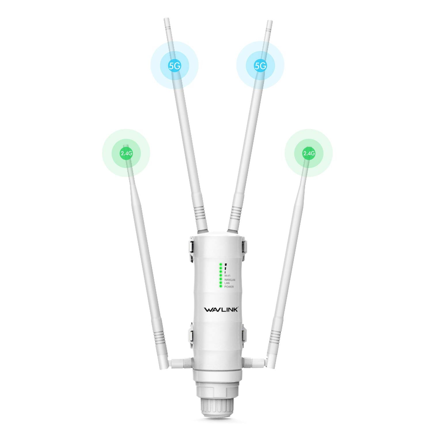 WAVLINK WiFi 無線LAN 中継器 屋外 アクセスポイント AP機 11ac 300 867Mbps デュアルバンド 4つ7dbi強力なアンテナ 防水デザイン PoE給電対応