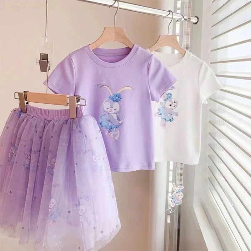 【20点セット】【急速出荷】大人気 可愛い ステラルー 子供服 半袖 tシャツ ベールスカート 上下2点セット 夏 キャラクター キッズ 女の子ワンピース 通学着 韓国子供服 セットアップ