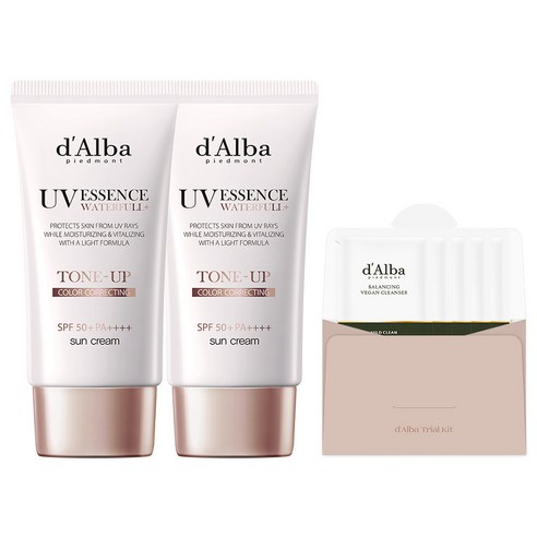 ウォータープル トーンアップ 日焼け止め SPF 50+ PA++++ 50ml x 2p + バランシング ヴィーガン ジェル クレンザー 15ml セット